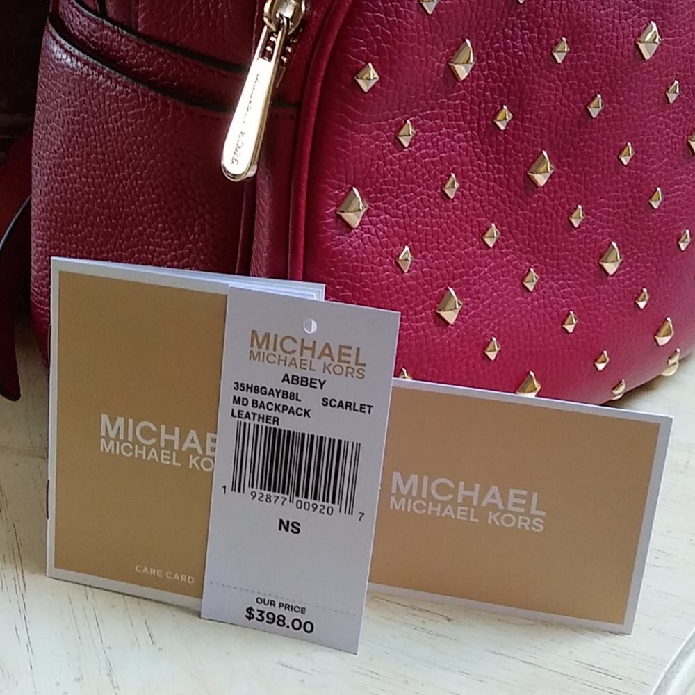 ✨ HP✨ Michael Kors ABBEY *Med* Leather Backpack - Picture 10 of 15